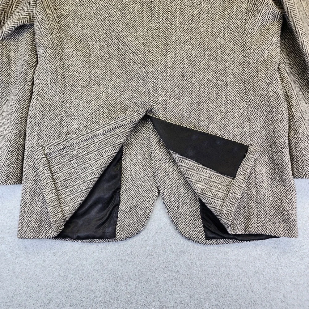 Stafford Harris Tweed Mens 42R Gray Blazer Sports Coat Wool Herringbone **READ**